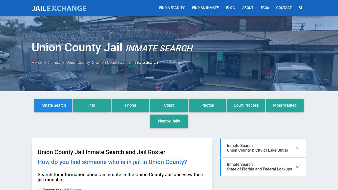 Inmate Search: Roster & Mugshots - Union County Jail, FL